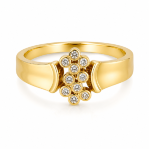 Anel em ouro amarelo com design moderno e delicado