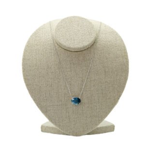 C005 Colar de topazio london,17mmX14mm (o mais escuro)