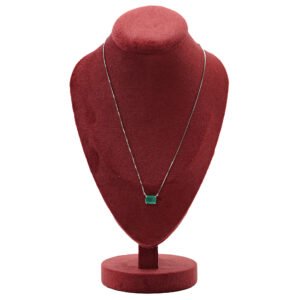 C009 Colar de esmeralda retangular 8x7mm