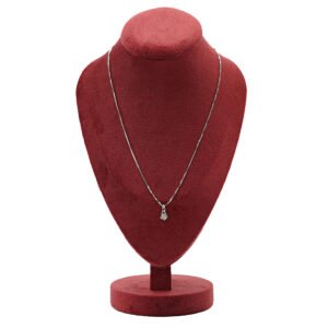 C0013 Colar, corrente ouro branco intercalada com 6 diamantes de 10 pontos,0,10ct