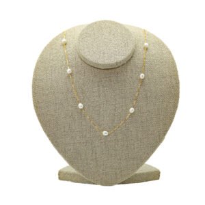 C0016 Colar poonto de luz ,ouro branco ,flor com 6 mini diamantes