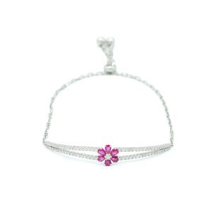P001 Pulseira de rubi com inumeros diamantes