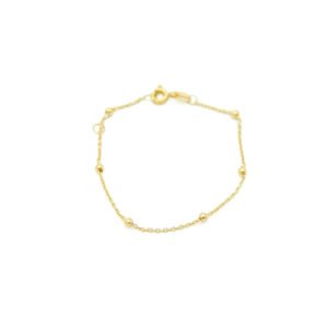 P007 Pulseira de pérolas com corrente de ouro