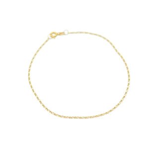 P0011 Pulseira de ouro amarelo com 5 bolinhas de ouro
