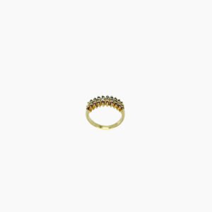 3 aneis ouro branco 11 rubi, esmeraldas e diamantes de 11 pedras de 2mm