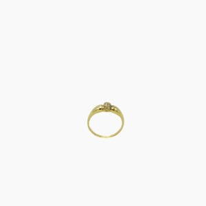 Anel ouro amarelo grosso, com 10 diamantes de ,5 pontos