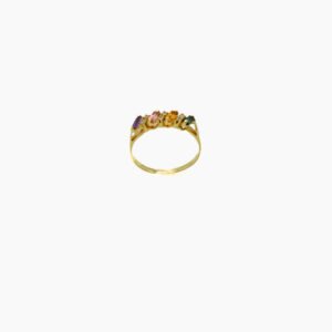 Anel ouro amarelo solitário gota com diamante de 2 pontos
