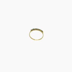 Anel ouro amarelo duo esmeralda e diamante de 2,5 pontos