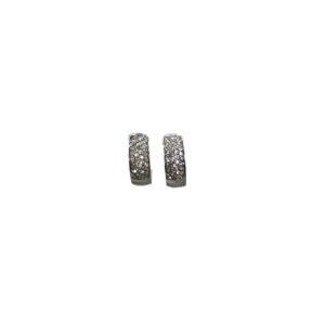 B001 Brinco argola ouro branco e diamantes