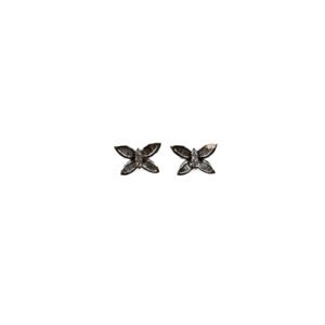 B005 Brinco peridoto lapidação coração 11x11mm com 14 diamantes 0,06ct total 0,84 ct
