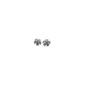 B0012 Brinco de esmeralda oval, 6x8 mm,6 diamantes 3 pontos, 6 esmeraldas 1.5 mm