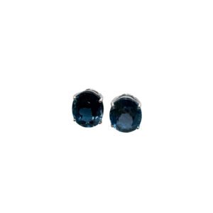 B0018 Brinco trevo com safira lapidação coração 5x5mm, 4 diamantes 2mm