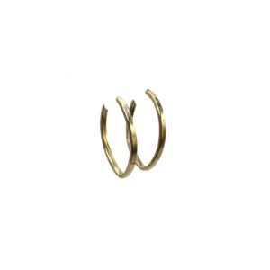 B0027 Brinco ouro amarelo e branco, argola com diamantes