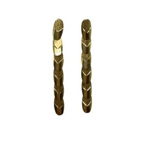 B0030 Brinco ouro amarelo com perola pendurada